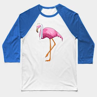 Flamingo as Bride with Veil Baseball T-Shirt